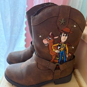 Disney Brown Light-up Boots with Woody and Bullseye Design